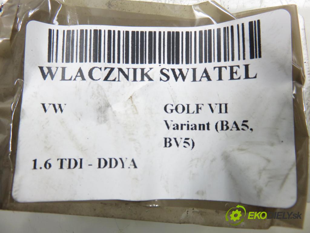 VW GOLF VII Variant (BA5, BV5) KOMBI 2019 850,00 1.6 TDI CR 115 - DGTE 1598,00 prepínač svetlá 5G0941431BD