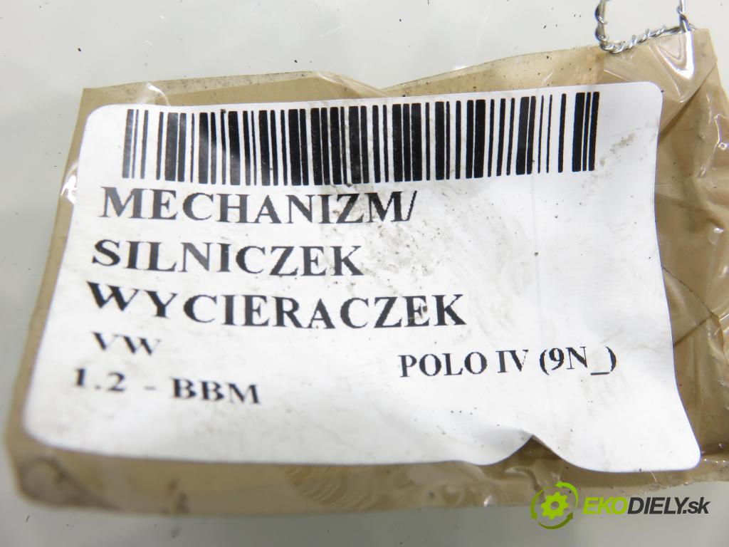 VW POLO (9N_) HB 2009 44,00 1.2 6V 60 - BBM 1198,00 Motorček stieračov 3397020625 ; 0390241524