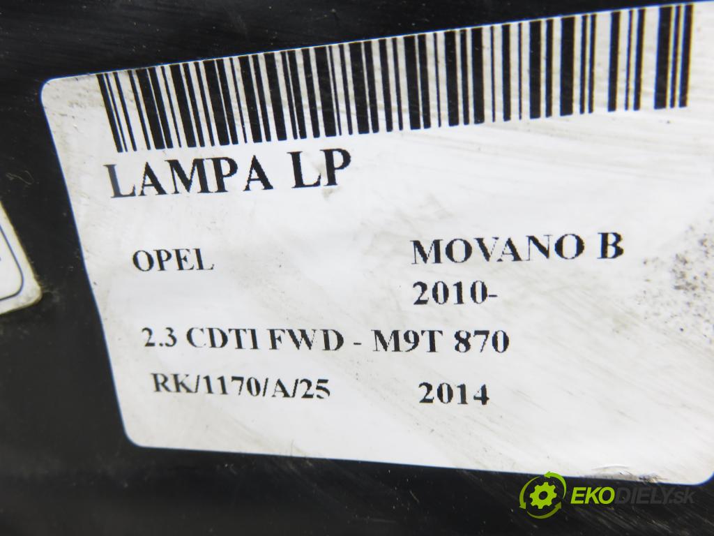 OPEL MOVANO B Platforma / podwozie (X62) FURGON 2014 81,00 2.3 CDTI FWD - M9T 870 2299,00 Svetlo LP