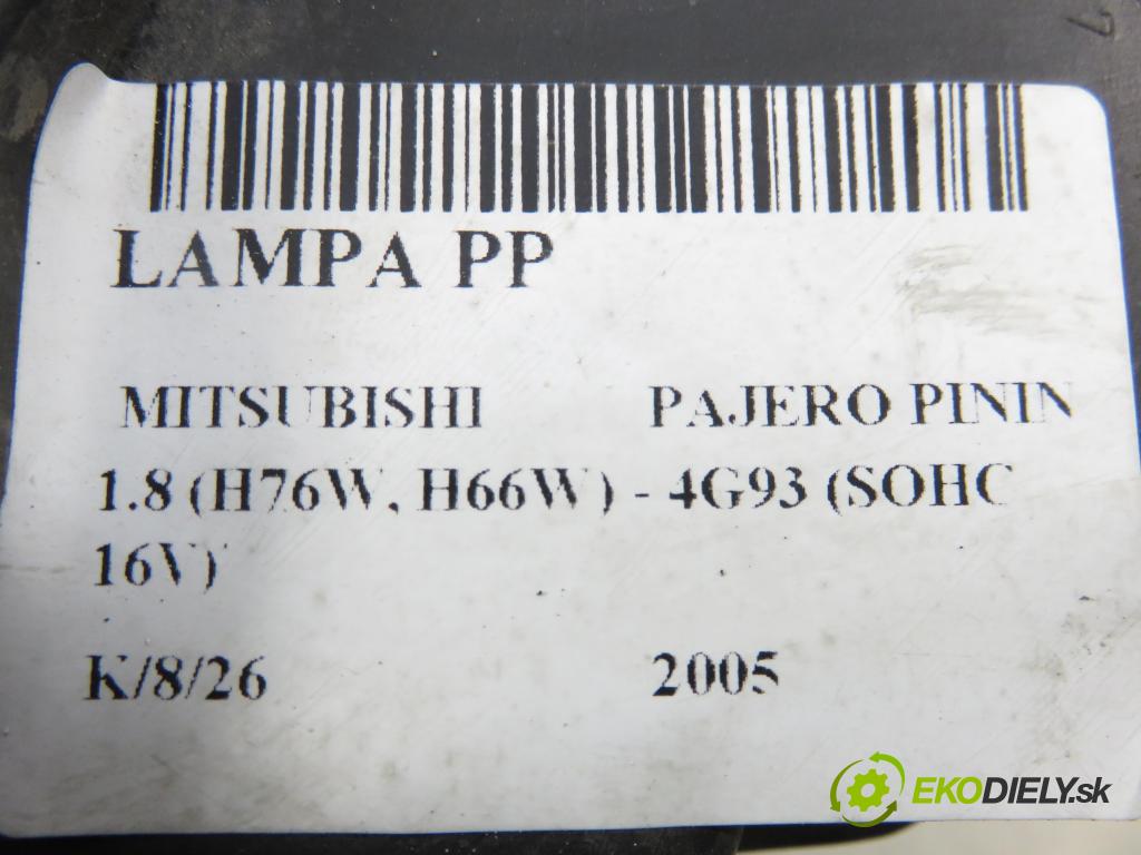MITSUBISHI PAJERO PININ (H6_W, H7_W) SUV 2005 84,00 1.8 (H76W, H66W) - 4G93 (SOHC 16V) 1834,00 Svetlo PP