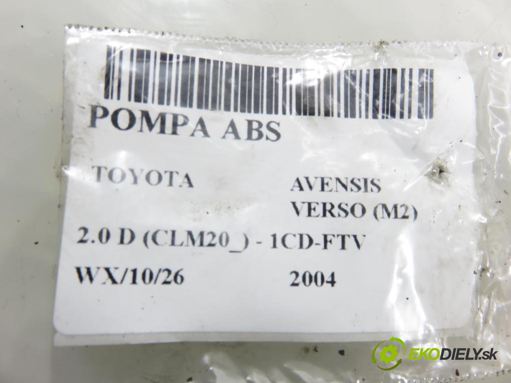TOYOTA AVENSIS VERSO (_M2_) MINIVAN 2004 85,00 2.0 D (CLM20_) - 1CD-FTV 1995,00 pumpa ABS 8954144150 ; 4454044040 ; 1338007480 (Pumpa ABS)