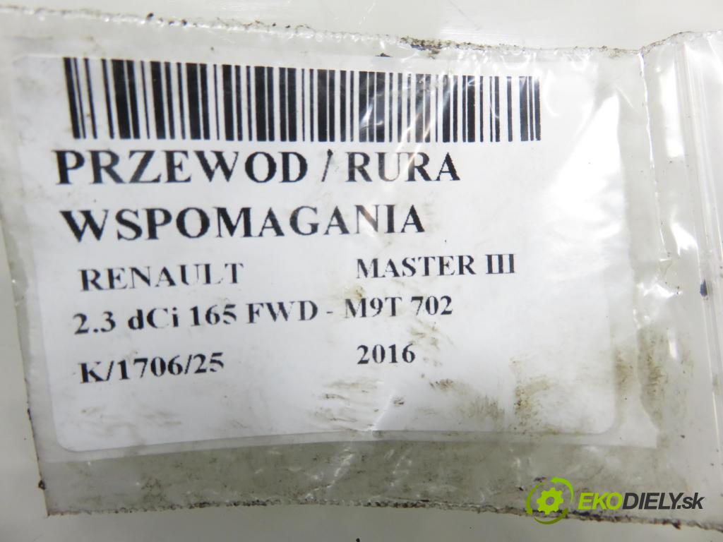 RENAULT MASTER III Platforma / podwozie (EV, HV, UV) KABINA/PLATFORMA 2016 120,00 2.3 dCi 165 FWD - M9T 702 2298,00 rúrka / Rúra servočerpadlo 497122243R