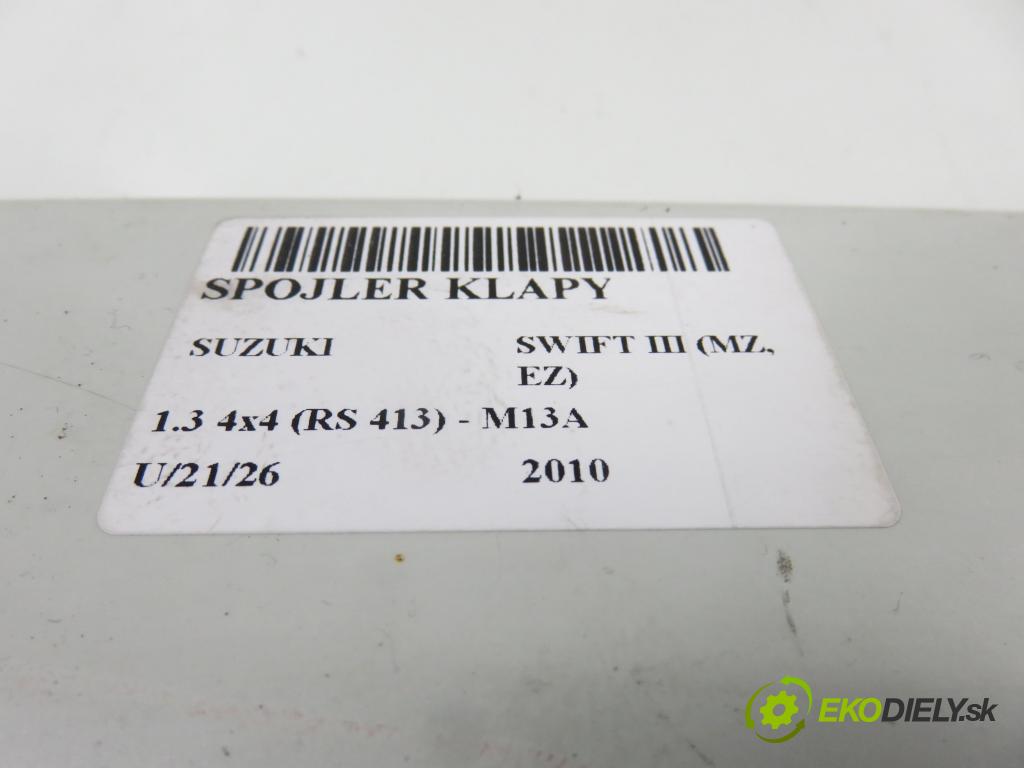 SUZUKI SWIFT III (MZ, EZ) HB 2010 68,00 1.3 4x4 (RS 413) - M13A 1328,00 SPOJLER: dverí 990E062J85000