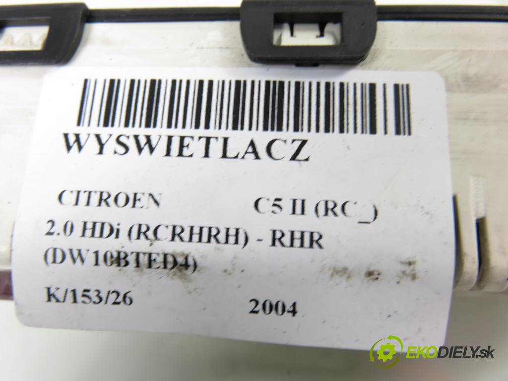 CITROEN C5 II (RC_) SEDAN 2005 100,00 2.0 HDi 136 - RHR (DW10BTED4) 1997,00 ZOBRAZIT: 9657882880