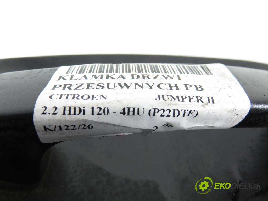 CITROEN JUMPER Skrzynia FURGON 2006 88,00 2.2 HDi 120 - 4HU (P22DTE) 2198,00 Kľučka Dvere posúvne PB
