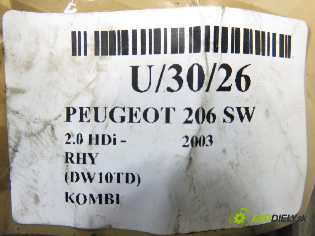 PEUGEOT 206 SW (2E/K) KOMBI 2003 66,00 2.0 HDi - RHY (DW10TD) 1997,00 Alternátor 9650358580 (Alternátor)