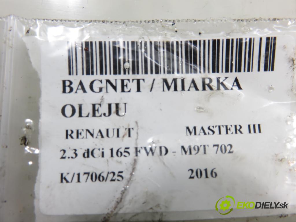 RENAULT MASTER III Platforma / podwozie (EV, HV, UV) KABINA/PLATFORMA 2016 120,00 2.3 dCi 165 FWD - M9T 702 2298,00 Mierka / mierka oleja 111501272R ; 8200795333
