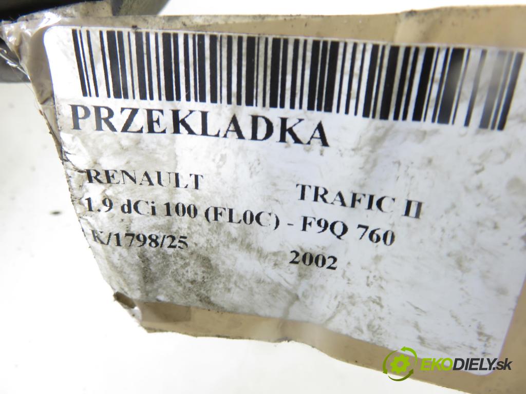 RENAULT TRAFIC II Skrzynia (FL) FURGON 2002 74,00 1.9 dCi 100 - F9Q 760 1870,00 preloženie 7700312839 ; 91166408 ; 8200003516