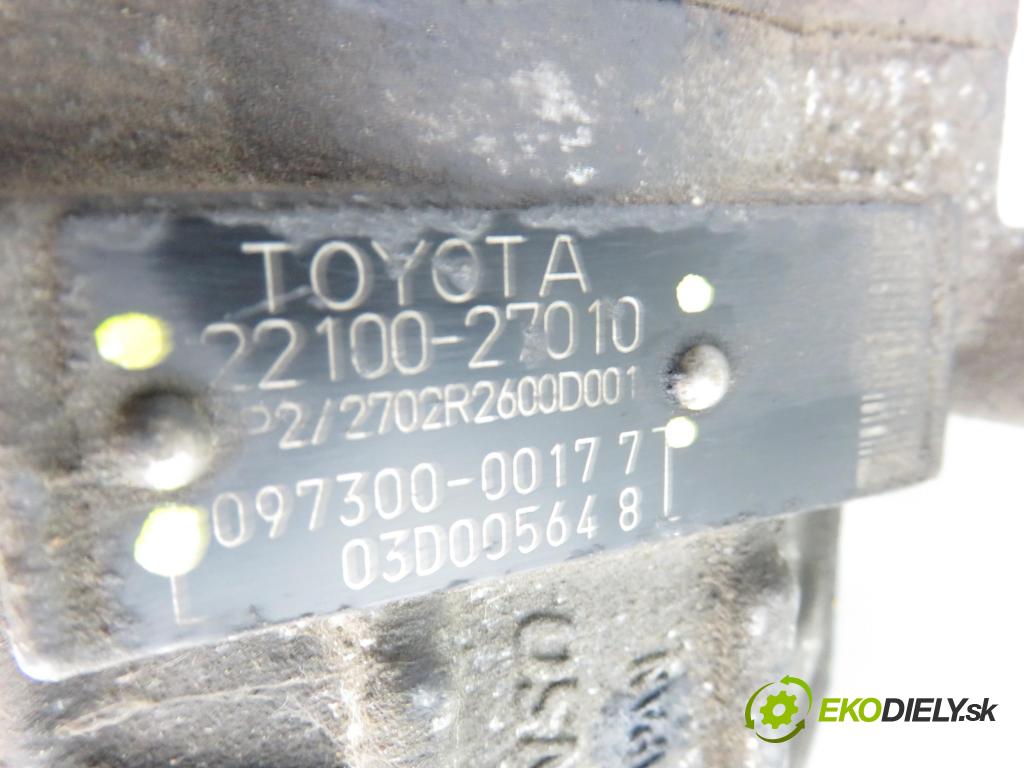TOYOTA AVENSIS VERSO (_M2_) MINIVAN 2002 85,00 2.0 D (CLM20_) - 1CD-FTV 1995,00 Pumpa vysokého tlaku 2210027010 ; 09730000177