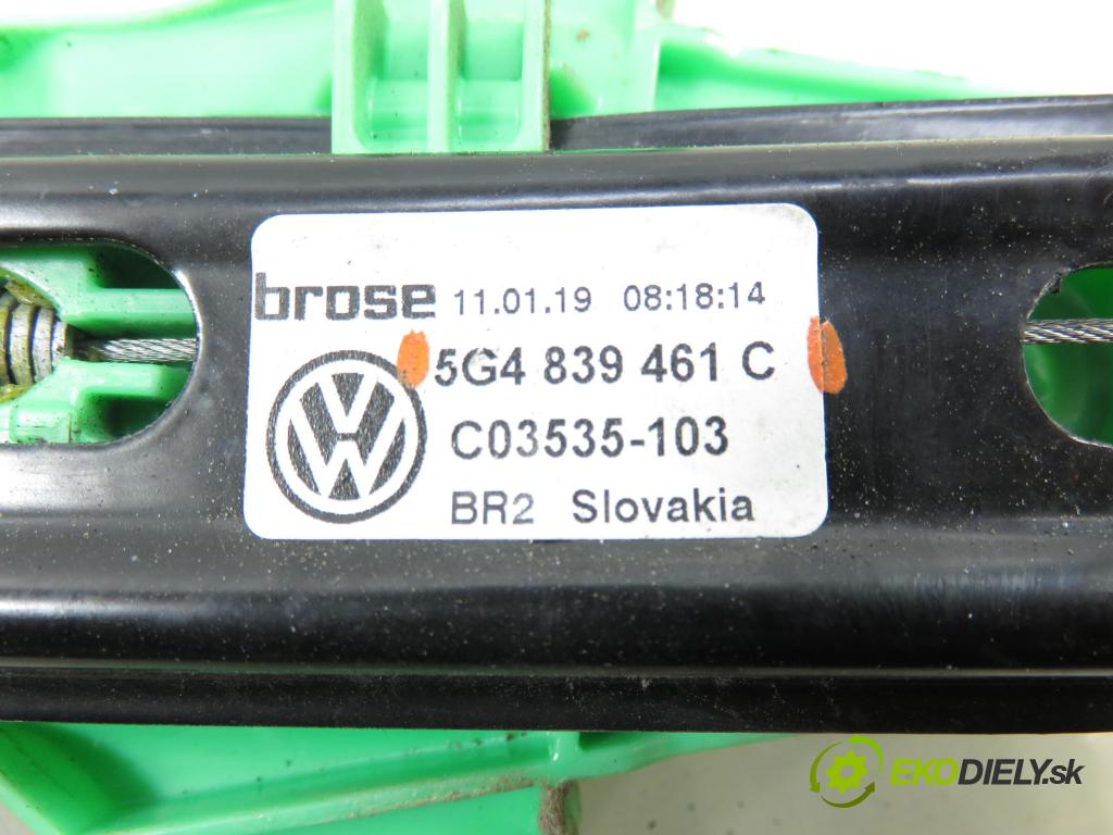 VW GOLF VII Variant (BA5, BV5) KOMBI 2019 850,00 1.6 TDI CR 115 - DGTE 1598,00 Mechanizmus okien 5G4839461C ; 5Q4959811F