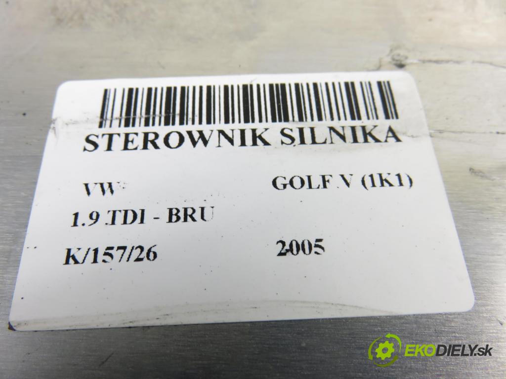 VW GOLF V (1K1) HB 2005 66,00 1.9 TDI PD 90 - BRU 1896,00 Riadiaca jednotka Motor 03G906016FS ; 0281011955