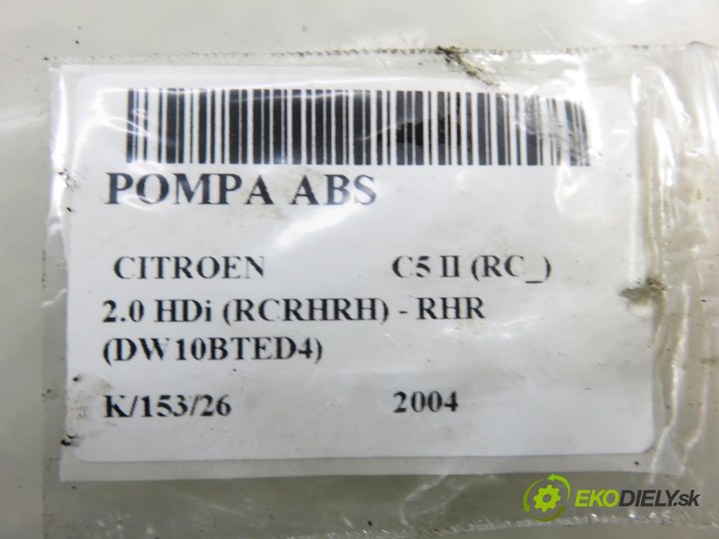 CITROEN C5 II (RC_) SEDAN 2005 100,00 2.0 HDi 136 - RHR (DW10BTED4) 1997,00 Pumpa ABS 10096011463 ; 9656419780 (Pumpa ABS)