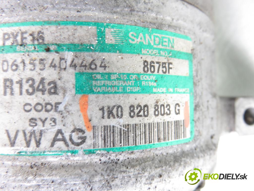 VW GOLF V (1K1) HB 2005 66,00 1.9 TDI PD 90 - BRU 1896,00 KOMPRESOR: klimatizácie 1K0820803G (Kompresor klimatizácie)