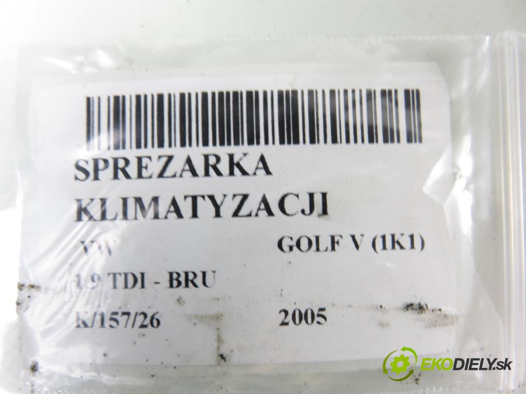 VW GOLF V (1K1) HB 2005 66,00 1.9 TDI PD 90 - BRU 1896,00 KOMPRESOR: klimatizácie 1K0820803G (Kompresor klimatizácie)