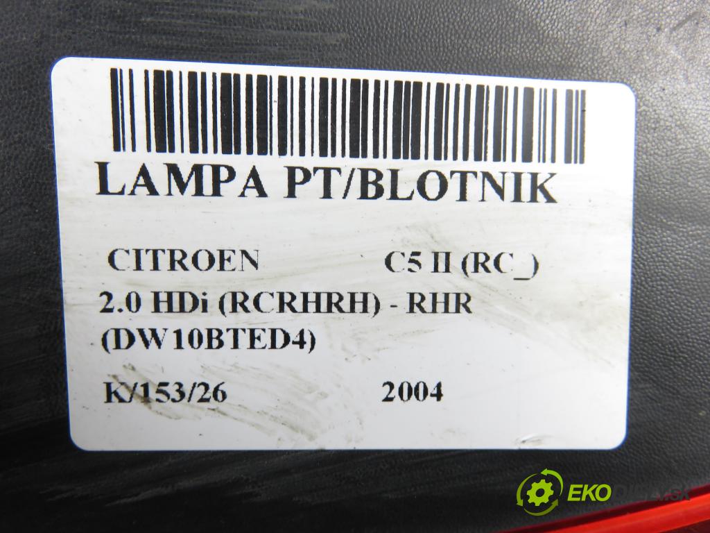 CITROEN C5 II (RC_) SEDAN 2005 100,00 2.0 HDi 136 - RHR (DW10BTED4) 1997,00 Svetlo pravé zadné 89034070