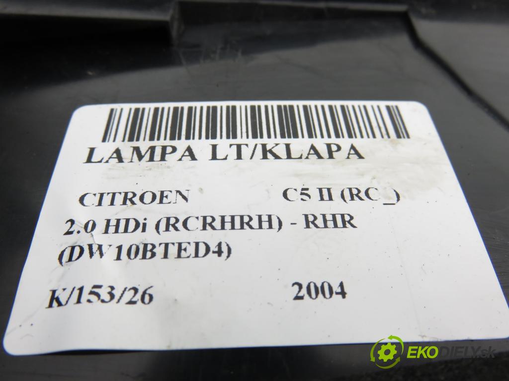 CITROEN C5 II (RC_) SEDAN 2005 100,00 2.0 HDi 136 - RHR (DW10BTED4) 1997,00 Svetlo ľavé zadné kufor 89032711