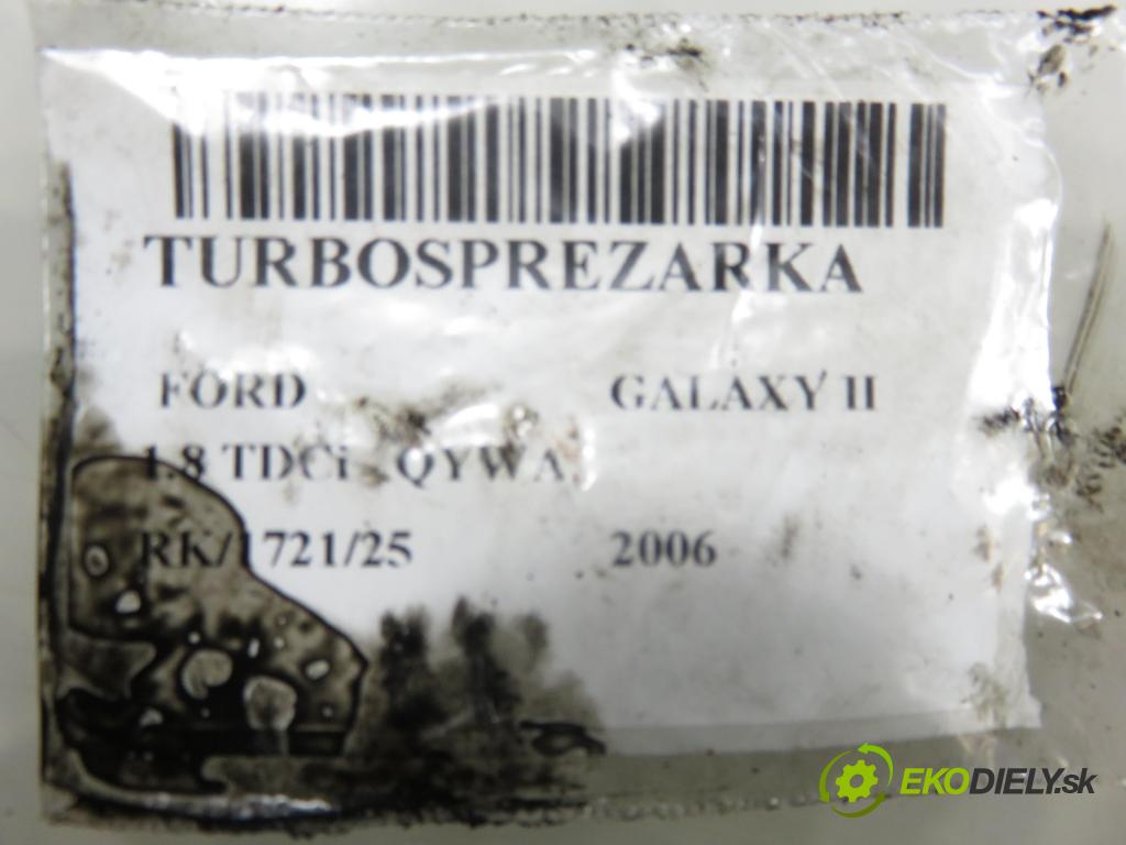 FORD GALAXY (WA6) MINIVAN 2006 92,00 1.8 TDCi - QYWA 1753,00 Turbodúchadlo 7421105007S (Turbodúchadlo (kompletné))