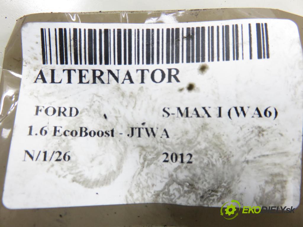 FORD S-MAX (WA6) MINIVAN 2012 118,00 1.6 EcoBoost - JTWA 1596,00 Alternátor BV6N10300BA (Alternátor)