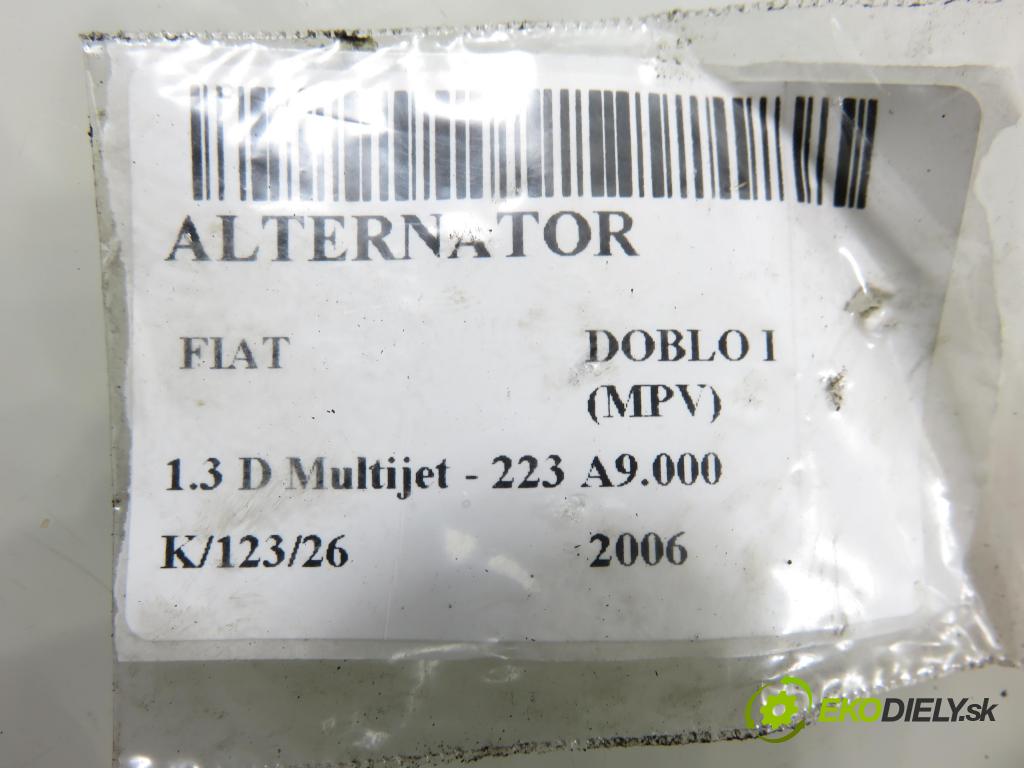 FIAT DOBLO nadwozie wielkoprzestrzenne (MPV) (119_, 223_) KOMBIVAN 2006 62,00 1.3 D Multijet - 223 A9.000 1248,00 Alternátor  (Alternátor)