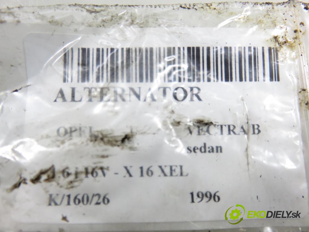 OPEL VECTRA B (J96) SEDAN 1996 74,00 1.6 16V 100 1598,00 Alternátor 0123120001 ; 90413760 (Alternátor)