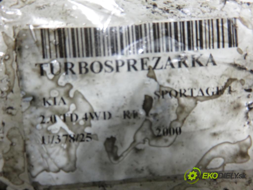 KIA SPORTAGE (K00) TERENOWY 2000 61,00 2.0 TD 4WD 83 - RF 1998,00 Turbodúchadlo KT10 (Turbodúchadlo (kompletné))