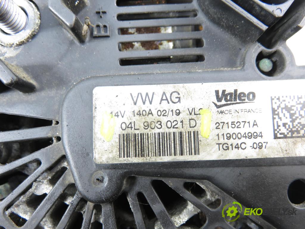 VW GOLF VII Variant (BA5, BV5) KOMBI 2019 850,00 1.6 TDI CR 115 - DGTE 1598,00 Alternátor 04L903021D (Alternátor)