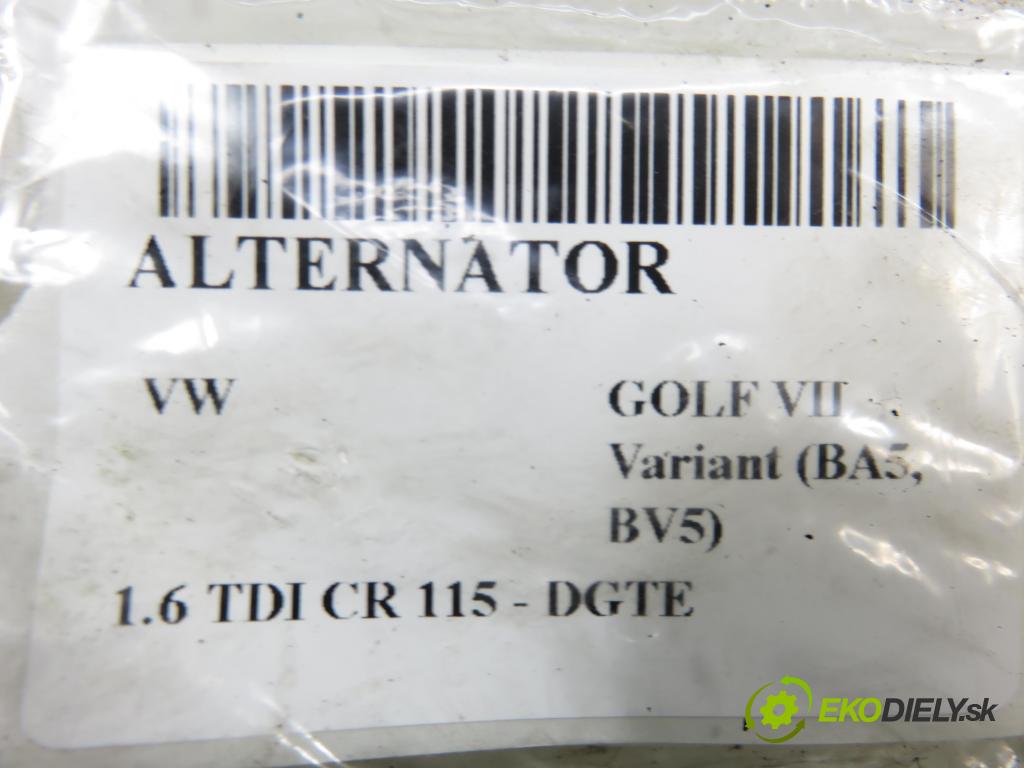 VW GOLF VII Variant (BA5, BV5) KOMBI 2019 850,00 1.6 TDI CR 115 - DGTE 1598,00 Alternátor 04L903021D (Alternátor)