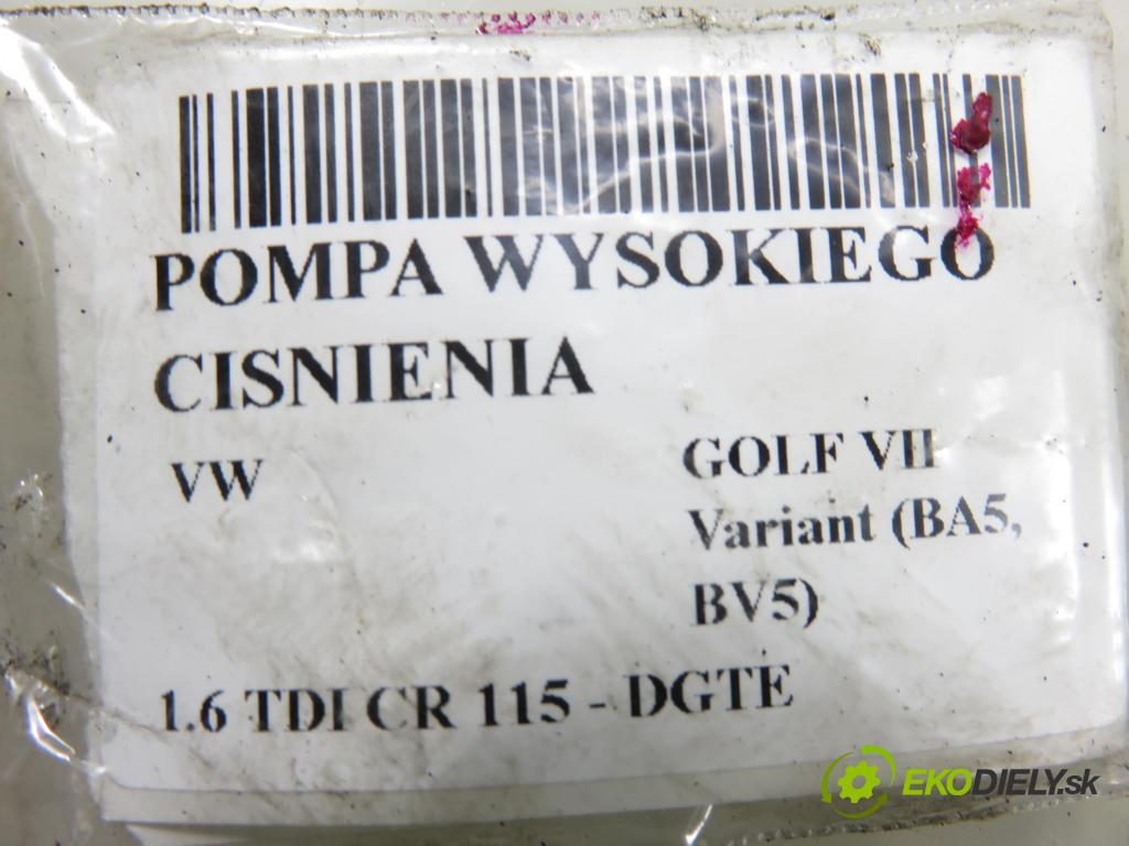 VW GOLF VII Variant (BA5, BV5) KOMBI 2019 850,00 1.6 TDI CR 115 - DGTE 1598,00 Pumpa vysokého tlaku 04B130755K ; 28535928