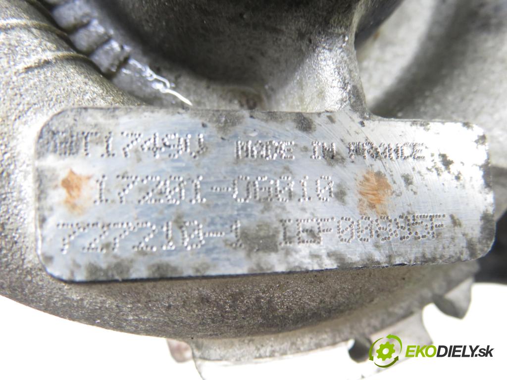 TOYOTA COROLLA (_E12_) HB 2005 85,00 2.0 D-4D 116 (CDE120R_, CDE120L_) - 1CD-FTV 1995,00 Turbodúchadlo 17201OG010 (Turbodúchadlo (kompletné))