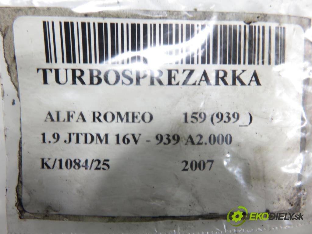ALFA ROMEO 159 (939_) SEDAN 2007 110,00 1.9 JTDM 16V - 939 A2.000 1910,00 Turbodúchadlo 55211064 (Turbodúchadlo (kompletné))