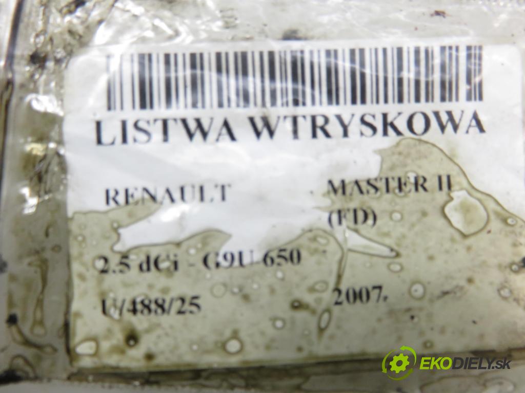 RENAULT MASTER II Skrzynia (FD) FURGON 2007 88,00 2.5 dCi 120 - G9U 650 2464,00 Lišta vstrekovacia 0445214175 ; 8200754773A (Vstrekovacia lišta)