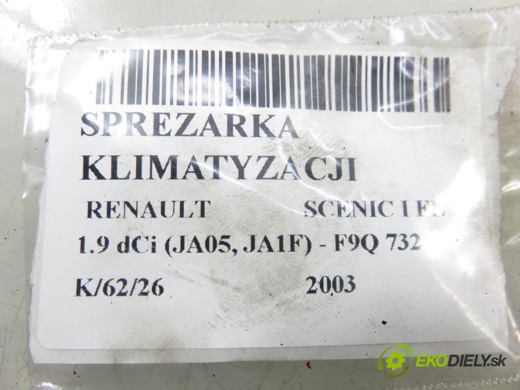 RENAULT SCENIC I (JA0/1_) MINIVAN 2003 75,00 1.9 dCi 102 - F9Q 732 1870,00 KOMPRESOR: klimatizácie 7700105765 (Kompresor klimatizácie)