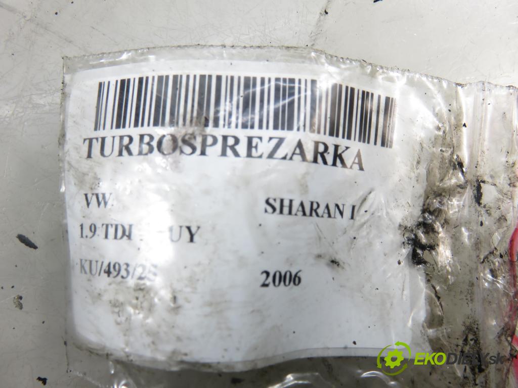 VW SHARAN (7M8, 7M9, 7M6) VAN 2006 85,00 1.9 TDI PD 115 - AUY 1896,00 Turbodúchadlo 038253019N (Turbodúchadlo (kompletné))