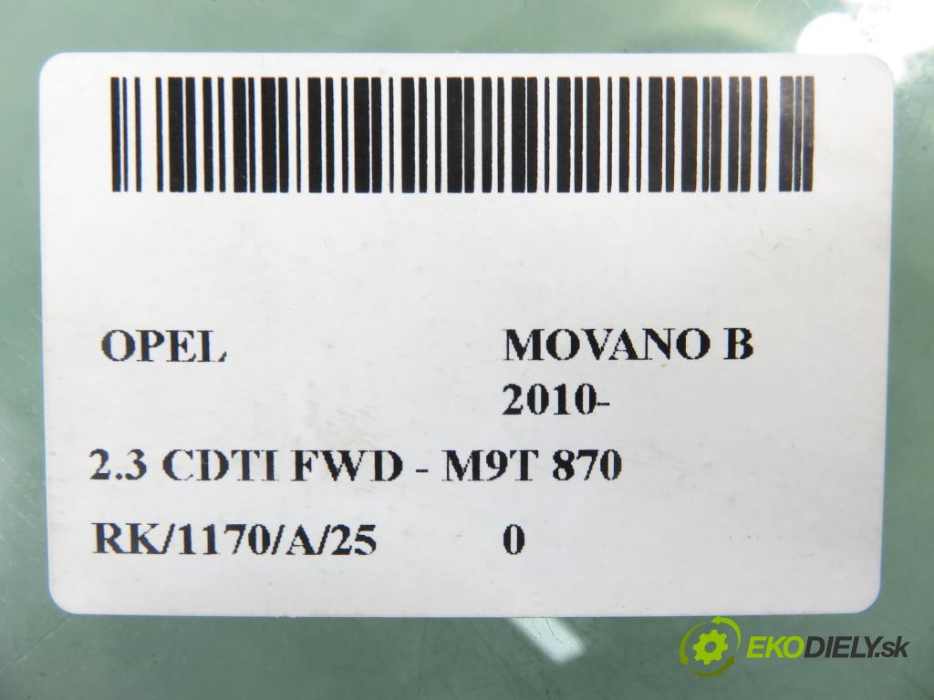 OPEL MOVANO B Platforma / podwozie (X62) FURGON 2014 81,00 2.3 CDTI FWD - M9T 870 2299,00 okno PP