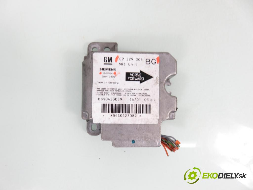 OPEL ZAFIRA A Nadwozie Wielkopojemne (MPV) (T98)  MINIVAN 2001 74,00 2.0 DTI 16V 101 - Y 20 DTH 1995,00 MODUL air BAG 09229303BG ; 5WK42926
