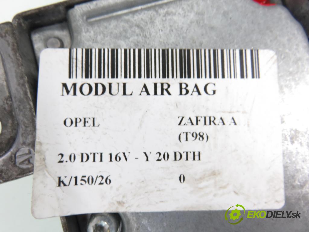 OPEL ZAFIRA A Nadwozie Wielkopojemne (MPV) (T98) MINIVAN 2001 74,00 2.0 DTI 16V 101 - Y 20 DTH 1995,00 MODUL air BAG 09229303BG ; 5WK42926