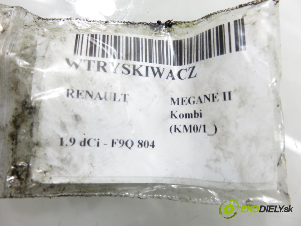 RENAULT MEGANE II Kombi (KM0/1_) KOMBI 2008 96,00 1.9 dCi 131 - F9Q 804 1870,00 vstrekovač 0445110280 ; H82606383 (Vstrekovač paliva)