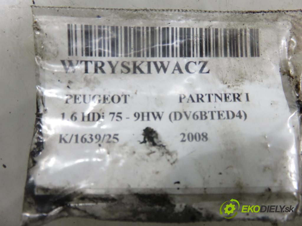 PEUGEOT PARTNER Skrzynia (5_, G_) KOMBIVAN 2008 55,00 1.6 HDi 75 - 9HW (DV6BTED4) 1560,00 vstrekovač 0445110239 (Vstrekovač paliva)