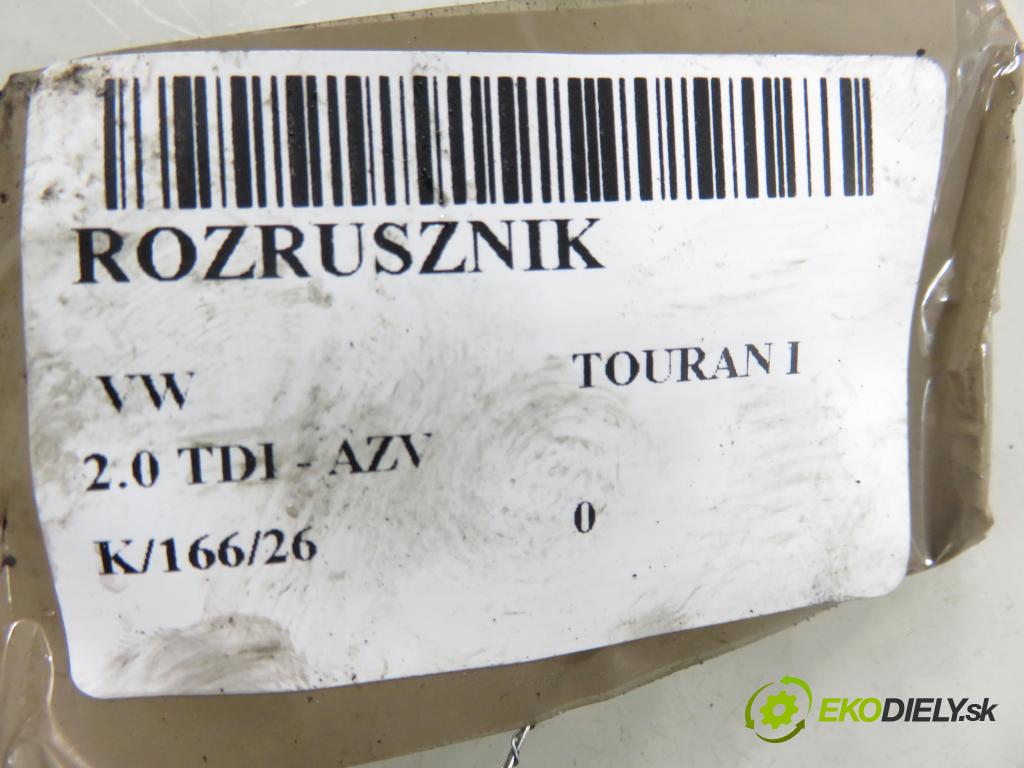 VW TOURAN (1T1, 1T2) MINIVAN 2004 100,00 2.0 TDI PD 16V 136 - AZV 1968,00 Štartér 0986020260 (Štartér)