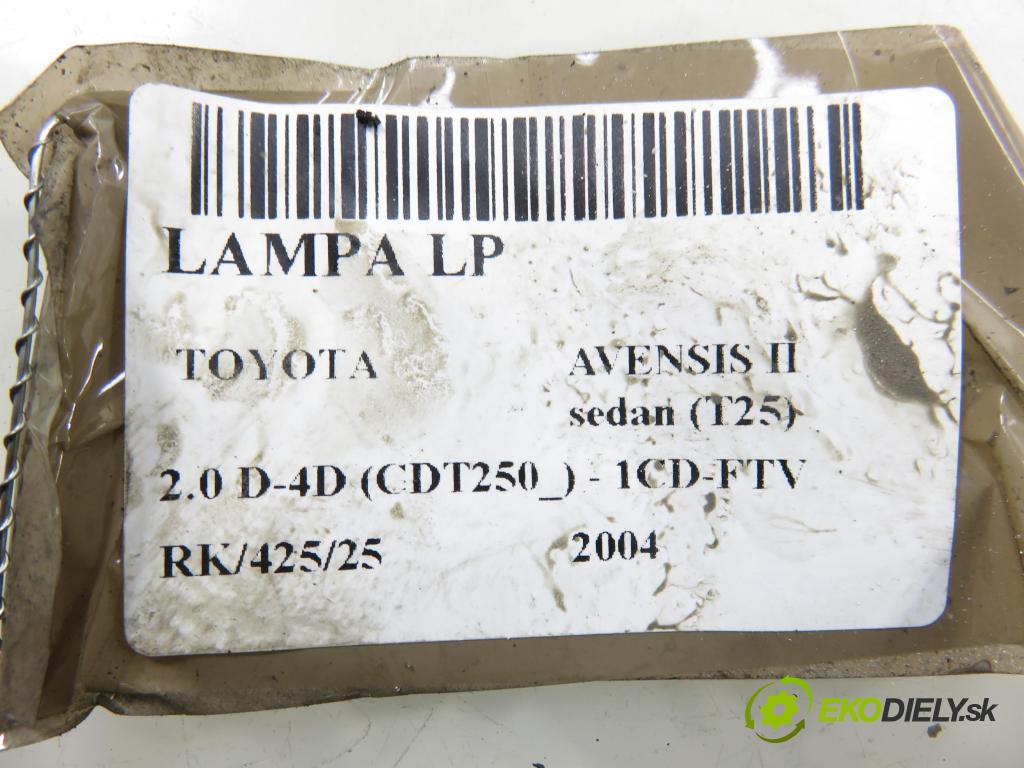 TOYOTA AVENSIS sedan (_T25_) SEDAN 2004 85,00 2.0 D-CAT 116- 1CD-FTV 1995,00 Svetlo LP