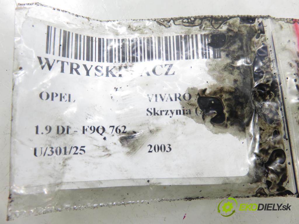 OPEL VIVARO A Skrzynia (X83) FURGON 2003 60,00 1.9 DI 80 - F9Q 762 1870,00 vstrekovač 0445110146 ; 8200238528 (Vstrekovač paliva)