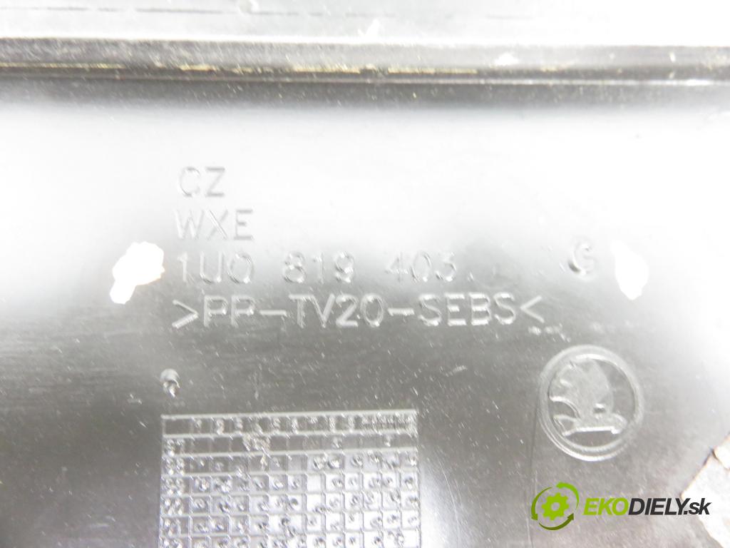 SKODA OCTAVIA I (1U2) LIFTBACK 2002 66,00 1.9 TDI 90- AGR 1896,00 Torpédo, plast pod čelné okno 1U0819403C (Torpédo (plast pod čelným sklom))