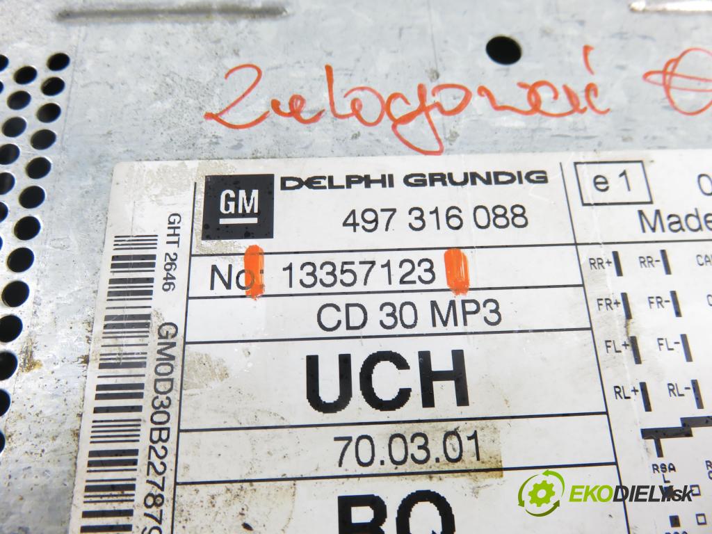 OPEL ASTRA H GTC (L08) HB 2006 74,00 1.7 CDTi - Z 17 DTH 1686,00 RADIO CD 13357123