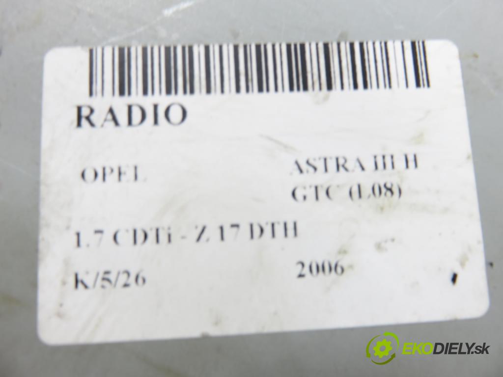 OPEL ASTRA H GTC (L08) HB 2006 74,00 1.7 CDTi - Z 17 DTH 1686,00 RADIO CD 13357123