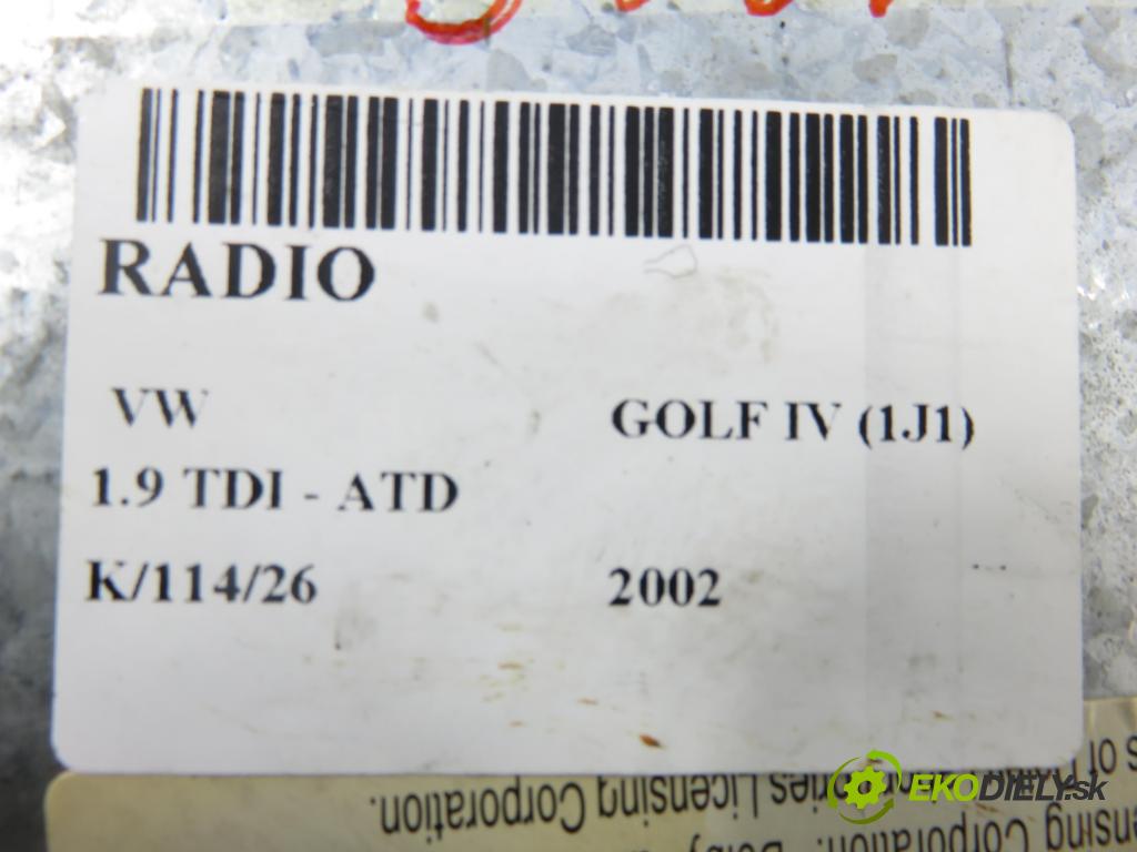 VW GOLF IV (1J1) HB 2002 74,00 1.9 TDI PD 101 - ATD 1896,00 RADIO