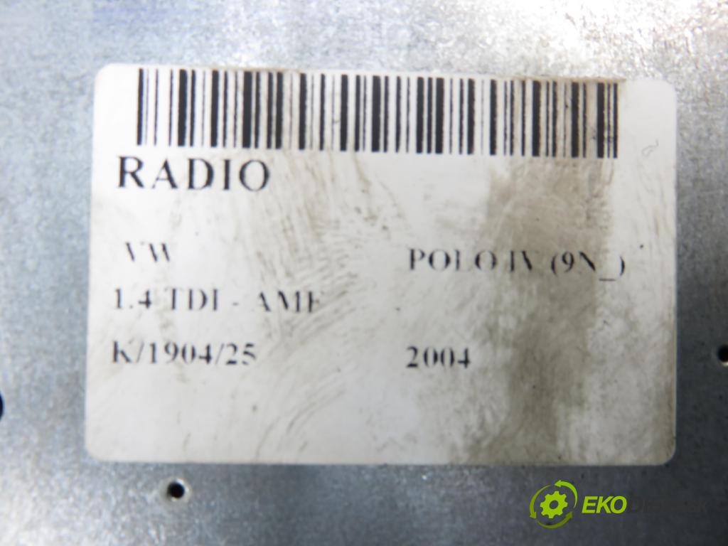 VW POLO (9N_) HB 2004 55,00 1.4 TDI PD 75 - AMF 1422,00 RADIO CD Modul 1J0035152C ; 1J0035119C