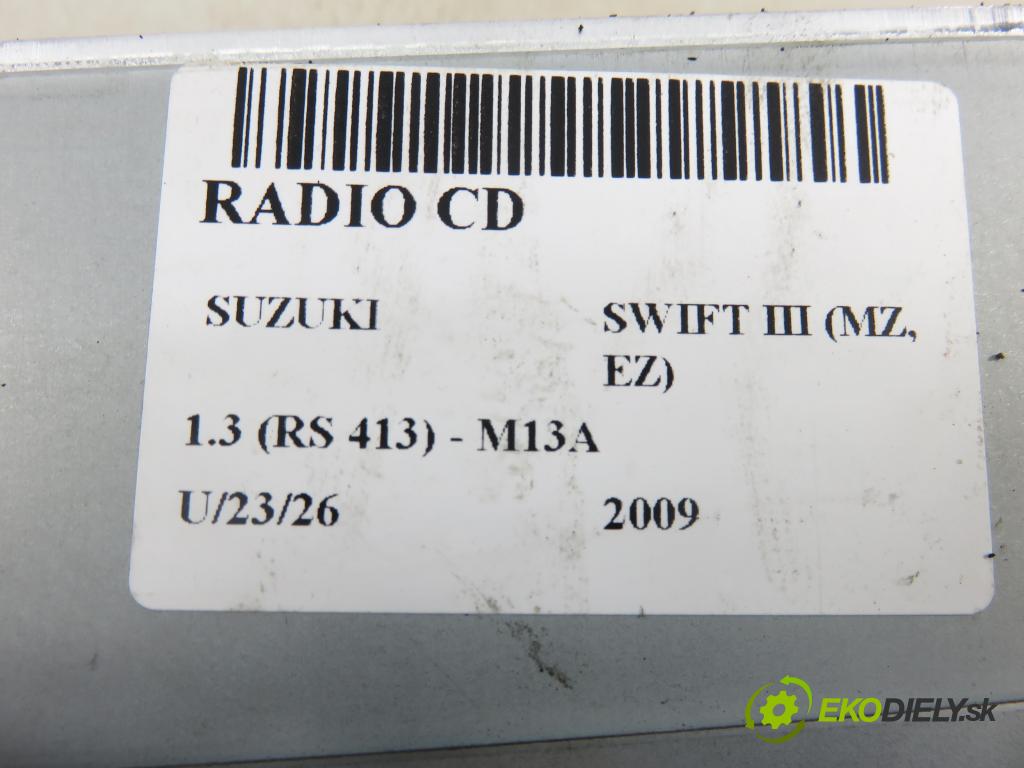 SUZUKI SWIFT III (MZ, EZ) HB 2009 68,00 1.3 92 - M13A 1328,00 RADIO CD 3992066J10000