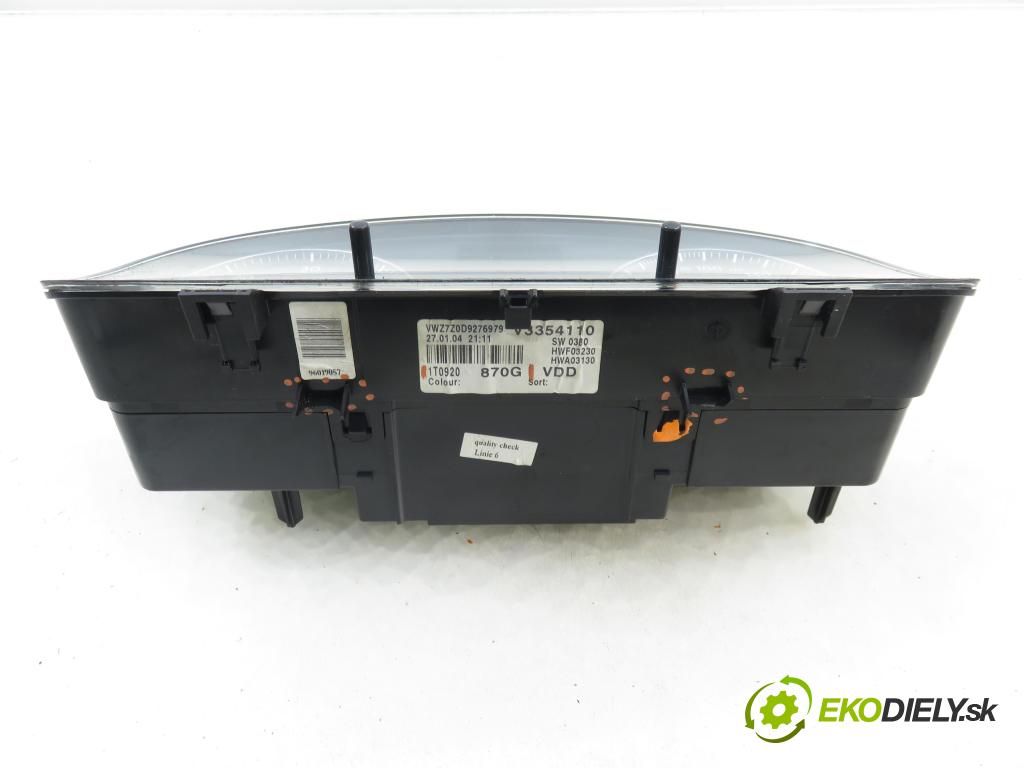 VW TOURAN (1T1, 1T2) MINIVAN 2004 100,00 2.0 TDI PD 16V 136 - AZV 1968,00 Prístrojovka elektrický 1T0920870G
