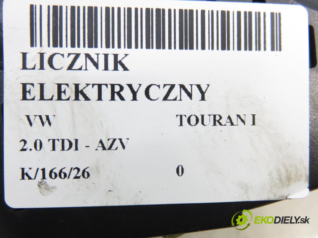 VW TOURAN (1T1, 1T2) MINIVAN 2004 100,00 2.0 TDI PD 16V 136 - AZV 1968,00 Prístrojovka elektrický 1T0920870G
