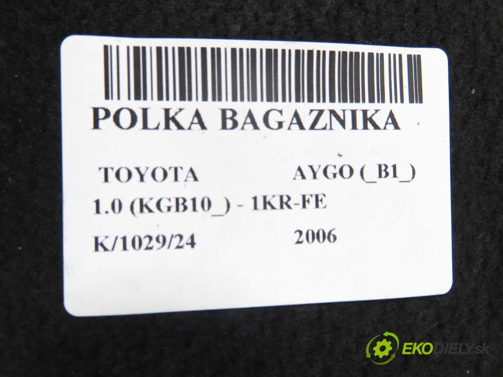TOYOTA AYGO (_B1_) HB 2006 50,00 1.0 68 - 1KR-FE 998,00 POLKA: kufor 643300H010